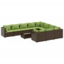 Set de sofás de jardín 11 pzas cojines ratán sintético marrón by , Garden sets - Ref: Foro24-3308342, Price: 828,72 €, Discou...