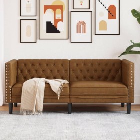 Sofá Chesterfield de 2 plazas piel de ante sintético marrón de , Sofás - Ref: Foro24-372665, Precio: 273,35 €, Descuento: %