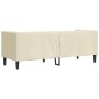 Sofá Chesterfield de 3 plazas cuero artificial blanco crema
