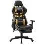 Gaming-Stuhl mit Fußstütze aus schwarzem und goldenem Kunstleder von vidaXL, Gaming-Stühle - Ref: Foro24-20512, Preis: 187,83...
