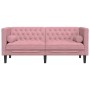 Sofá Chesterfield 2 plazas con cojines terciopelo rosa