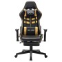 Gaming-Stuhl mit Fußstütze aus schwarzem und goldenem Kunstleder von vidaXL, Gaming-Stühle - Ref: Foro24-20512, Preis: 191,24...