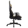 Gaming-Stuhl mit Fußstütze aus schwarzem und goldenem Kunstleder von vidaXL, Gaming-Stühle - Ref: Foro24-20512, Preis: 191,24...