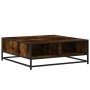 Mesa de centro madera ingeniería metal roble ahumado 80x80x30cm de , Mesas de centro - Ref: Foro24-848771, Precio: 62,79 €