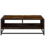 Mesa de centro madera ingeniería metal roble ahumado 80x80x30cm de , Mesas de centro - Ref: Foro24-848771, Precio: 62,79 €