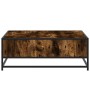 Mesa de centro madera ingeniería metal roble ahumado 80x80x30cm de , Mesas de centro - Ref: Foro24-848771, Precio: 62,79 €