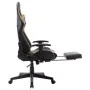 Gaming-Stuhl mit Fußstütze aus schwarzem und goldenem Kunstleder von vidaXL, Gaming-Stühle - Ref: Foro24-20512, Preis: 187,83...