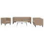 Juego de sofás Chesterfield 3 piezas cuero sintético capuchino von , Sofas - Ref: Foro24-3209272, Preis: 737,48 €, Rabatt: %