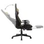Gaming-Stuhl mit Fußstütze aus schwarzem und goldenem Kunstleder von vidaXL, Gaming-Stühle - Ref: Foro24-20512, Preis: 187,83...