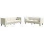 Set de sofás Chesterfield con cojines 2 piezas terciopelo crema von , Sofas - Ref: Foro24-3209298, Preis: 575,21 €, Rabatt: %