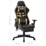 Gaming-Stuhl mit Fußstütze aus schwarzem und goldenem Kunstleder von vidaXL, Gaming-Stühle - Ref: Foro24-20512, Preis: 187,83...