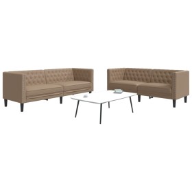 Juego de sofás Chesterfield 2 piezas cuero sintético capuchino von , Sofas - Ref: Foro24-3209279, Preis: 603,75 €, Rabatt: %