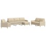 Juego de sofás con reposapiés 4 piezas tela crema by , Sofas - Ref: Foro24-3278297, Price: 686,05 €, Discount: %