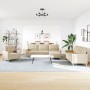 Juego de sofás con reposapiés 4 piezas tela crema by , Sofas - Ref: Foro24-3278297, Price: 686,05 €, Discount: %