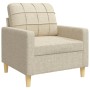 Juego de sofás con reposapiés 4 piezas tela crema by , Sofas - Ref: Foro24-3278297, Price: 686,05 €, Discount: %
