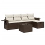 Set sofás de jardín 6 piezas y cojines ratán sintético marrón by , Garden sets - Ref: Foro24-3263789, Price: 359,52 €, Discou...