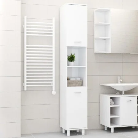 Badezimmerschrank aus Sperrholz weiß glänzend 30x30x179 cm von vidaXL, Badezimmermöbel - Ref: Foro24-802630, Preis: 86,68 €, ...