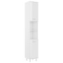 Armario de baño madera contrachapada blanco brillo 30x30x179 cm