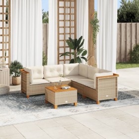 Juego de sofás jardín con cojines 6 pzas ratán sintético beige von , Gartensets - Ref: Foro24-3261829, Preis: 427,93 €, Rabat...