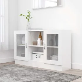 Holzvitrine aus glänzendem weißem Sperrholz 120x30,5x70 cm von vidaXL, Sideboards - Ref: Foro24-802792, Preis: 102,93 €, Raba...
