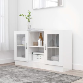 Holzvitrine aus glänzendem weißem Sperrholz 120x30,5x70 cm von vidaXL, Sideboards - Ref: Foro24-802792, Preis: 104,22 €, Raba...