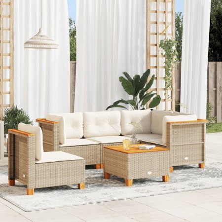 Juego de sofás jardín con cojines 6 pzas ratán sintético beige von , Gartensets - Ref: Foro24-3261841, Preis: 427,93 €, Rabat...