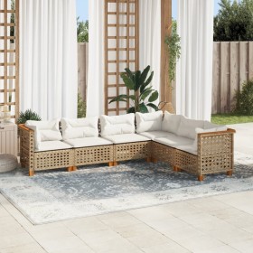 Juego de sofás jardín con cojines 6 pzas ratán sintético beige by , Garden sets - Ref: Foro24-3261862, Price: 522,55 €, Disco...
