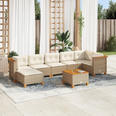 Set de sofás de jardín y cojines 8 piezas ratán sintético beige von , Gartensets - Ref: Foro24-3261931, Preis: 557,82 €, Raba...