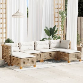 Juego de sofás jardín con cojines 6 pzas ratán sintético beige von , Gartensets - Ref: Foro24-3261952, Preis: 489,28 €, Rabat...