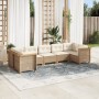 Set sofás de jardín 7 piezas y cojines ratán sintético beige by , Garden sets - Ref: Foro24-3261973, Price: 541,33 €, Discoun...