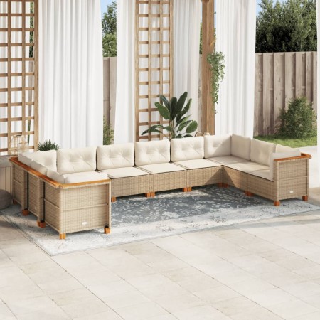 Juego de sofás jardín con cojines beige 10 pzas ratán sintético by , Garden sets - Ref: Foro24-3262021, Price: 745,53 €, Disc...