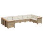 Juego de sofás jardín con cojines beige 10 pzas ratán sintético by , Garden sets - Ref: Foro24-3262021, Price: 745,53 €, Disc...