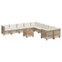 Set de sofás de jardín 11pzas con cojines ratán sintético beige von , Gartensets - Ref: Foro24-3262054, Preis: 882,45 €, Raba...