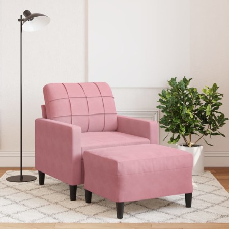 Sillón con taburete terciopelo rosa 60 cm von , Sofas - Ref: Foro24-3278260, Preis: 212,89 €, Rabatt: %