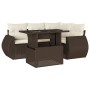 Set comedor de jardín 5 piezas y cojines ratán sintético marrón von , Gartensets - Ref: Foro24-3268513, Preis: 412,13 €, Raba...
