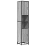 Armario de baño madera y metal gris Sonoma 35x37,5x188,5 cm by , Bathroom furniture - Ref: Foro24-3300883, Price: 149,29 €, D...