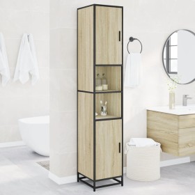 Armario de baño madera y metal roble Sonoma 35x37,5x188,5 cm von , Badezimmermöbel - Ref: Foro24-3300881, Preis: 142,21 €, Ra...