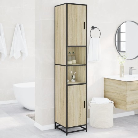 Armario de baño madera y metal roble Sonoma 35x37,5x188,5 cm von , Badezimmermöbel - Ref: Foro24-3300881, Preis: 142,21 €, Ra...
