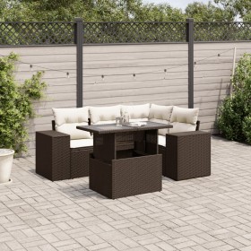 Set comedor de jardín 5 piezas y cojines ratán sintético marrón von , Gartensets - Ref: Foro24-3269143, Preis: 409,52 €, Raba...