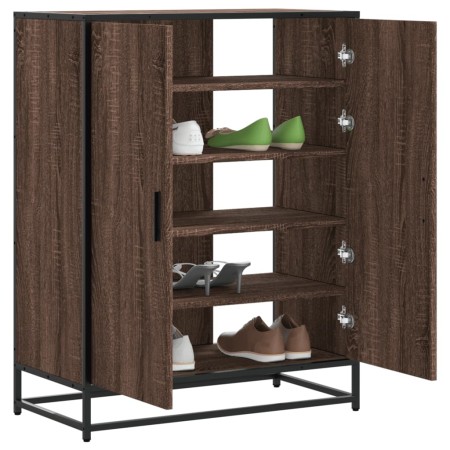 Zapatero de madera y metal marrón roble 75x38x97,5 cm by , Shoe racks and shoe organizers - Ref: Foro24-3300869, Price: 110,1...