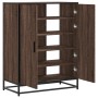 Zapatero de madera y metal marrón roble 75x38x97,5 cm by , Shoe racks and shoe organizers - Ref: Foro24-3300869, Price: 110,1...