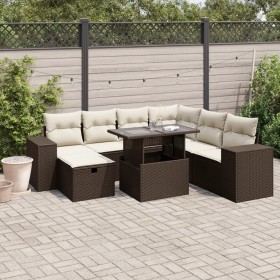 Set sofás de jardín 8 piezas y cojines ratán sintético marrón by , Garden sets - Ref: Foro24-3275323, Price: 587,07 €, Discou...