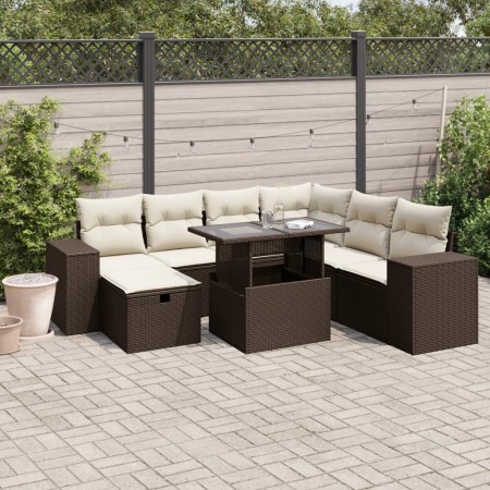 Set sofás de jardín 8 piezas y cojines ratán sintético marrón von , Gartensets - Ref: Foro24-3275323, Preis: 587,07 €, Rabatt: %