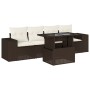 Set comedor de jardín 5 piezas y cojines ratán sintético marrón by , Garden sets - Ref: Foro24-3268993, Price: 371,29 €, Disc...