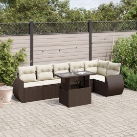 Juego de sofás de jardín 7 piezas con cojines ratán PE marrón by , Garden sets - Ref: Foro24-3268553, Price: 537,25 €, Discou...