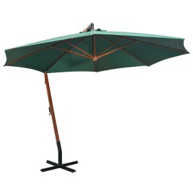 Sombrilla colgante con palo de madera verde 350 cm von , Sonnenschirme - Ref: Foro24-42965, Preis: 235,41 €, Rabatt: %