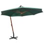 Sombrilla colgante con palo de madera verde 350 cm de , Sombrillas - Ref: Foro24-42965, Precio: 235,41 €