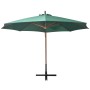 Sombrilla colgante con palo de madera verde 350 cm de , Sombrillas - Ref: Foro24-42965, Precio: 235,41 €