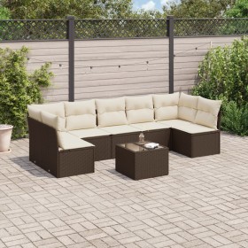 Set sofás de jardín 8 piezas y cojines ratán sintético marrón de , Conjuntos de jardín - Ref: Foro24-3217443, Precio: 466,99 ...