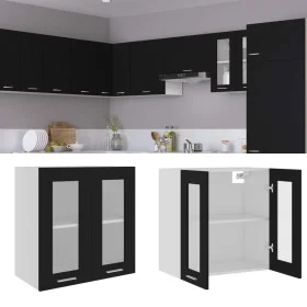 Schwarzer Sperrholz Küchenhängeschrank 60x31x60 cm von vidaXL, Küchenschränke - Ref: Foro24-802522, Preis: 55,72 €, Rabatt: %